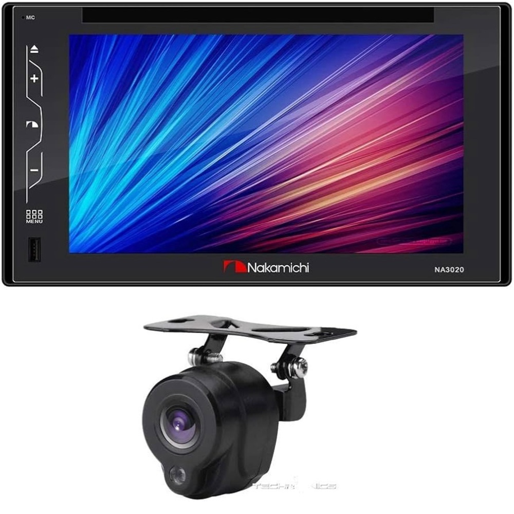 NAKAMICHI Black Car Audio System with Backup Camera and High-Resolution Display